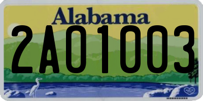 AL license plate 2AO1003