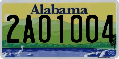 AL license plate 2AO1004