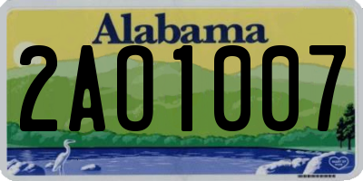 AL license plate 2AO1007