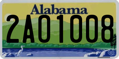 AL license plate 2AO1008