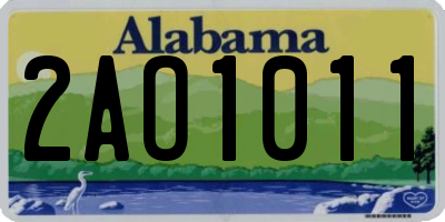 AL license plate 2AO1011