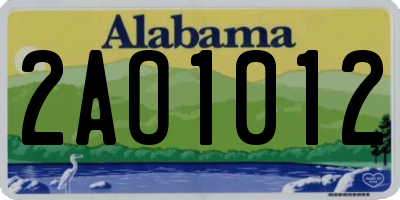 AL license plate 2AO1012