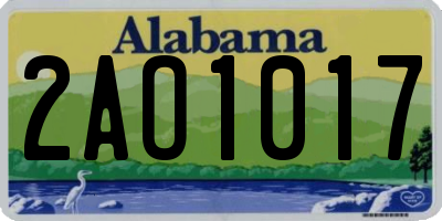 AL license plate 2AO1017