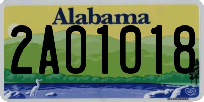AL license plate 2AO1018
