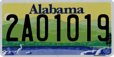 AL license plate 2AO1019