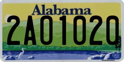 AL license plate 2AO1020