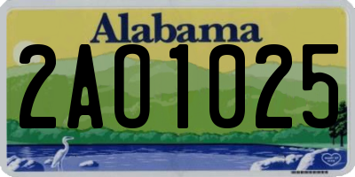 AL license plate 2AO1025