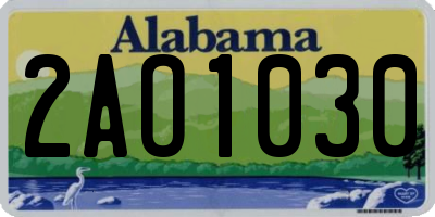 AL license plate 2AO1030