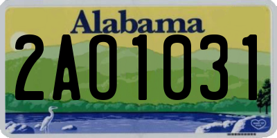 AL license plate 2AO1031