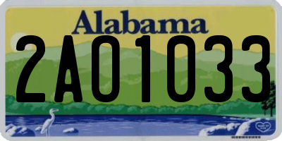 AL license plate 2AO1033