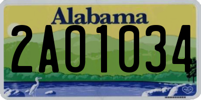 AL license plate 2AO1034