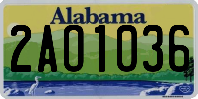 AL license plate 2AO1036