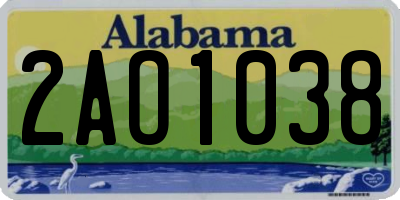 AL license plate 2AO1038