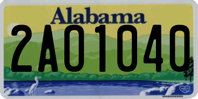 AL license plate 2AO1040
