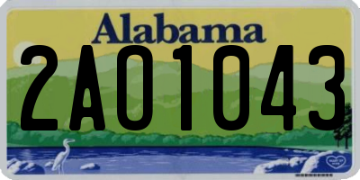 AL license plate 2AO1043
