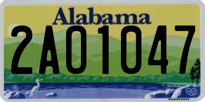 AL license plate 2AO1047