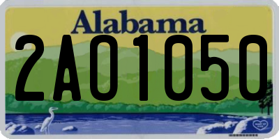 AL license plate 2AO1050