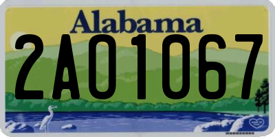 AL license plate 2AO1067