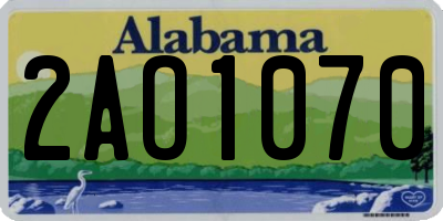 AL license plate 2AO1070