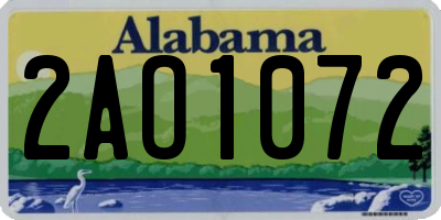 AL license plate 2AO1072