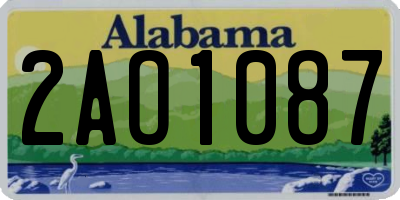 AL license plate 2AO1087