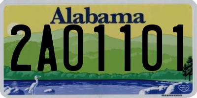 AL license plate 2AO1101