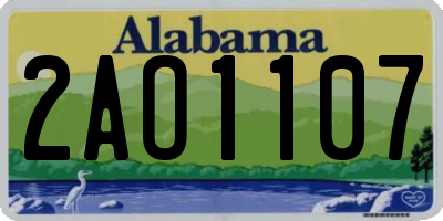 AL license plate 2AO1107