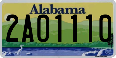AL license plate 2AO1110
