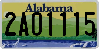AL license plate 2AO1115