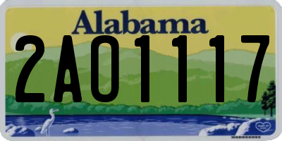 AL license plate 2AO1117