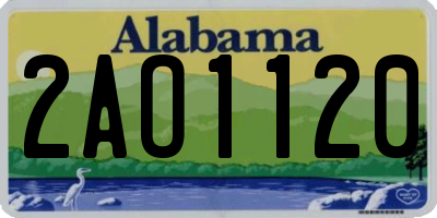 AL license plate 2AO1120