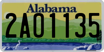 AL license plate 2AO1135