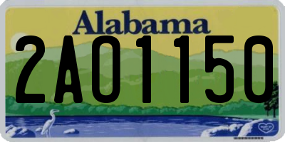 AL license plate 2AO1150