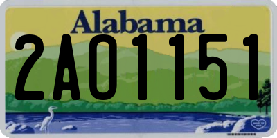 AL license plate 2AO1151