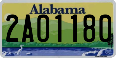AL license plate 2AO1180