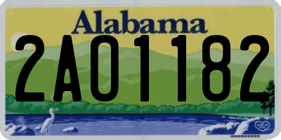 AL license plate 2AO1182