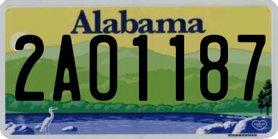 AL license plate 2AO1187