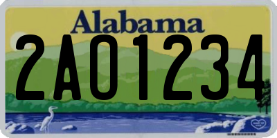 AL license plate 2AO1234