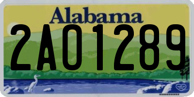 AL license plate 2AO1289