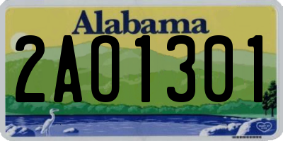 AL license plate 2AO1301
