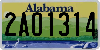 AL license plate 2AO1314