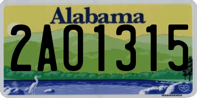 AL license plate 2AO1315