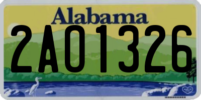AL license plate 2AO1326