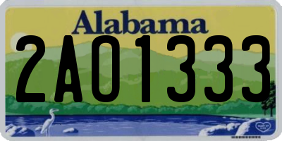 AL license plate 2AO1333