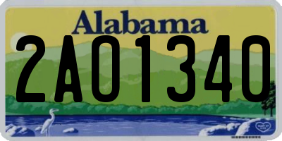 AL license plate 2AO1340
