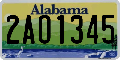 AL license plate 2AO1345