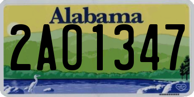 AL license plate 2AO1347