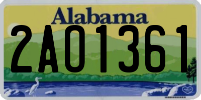 AL license plate 2AO1361