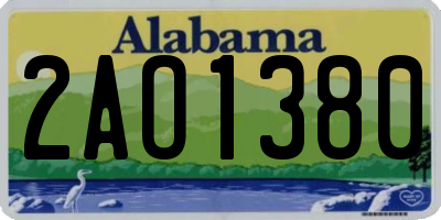 AL license plate 2AO1380