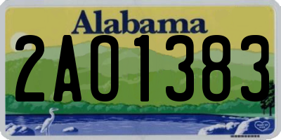 AL license plate 2AO1383